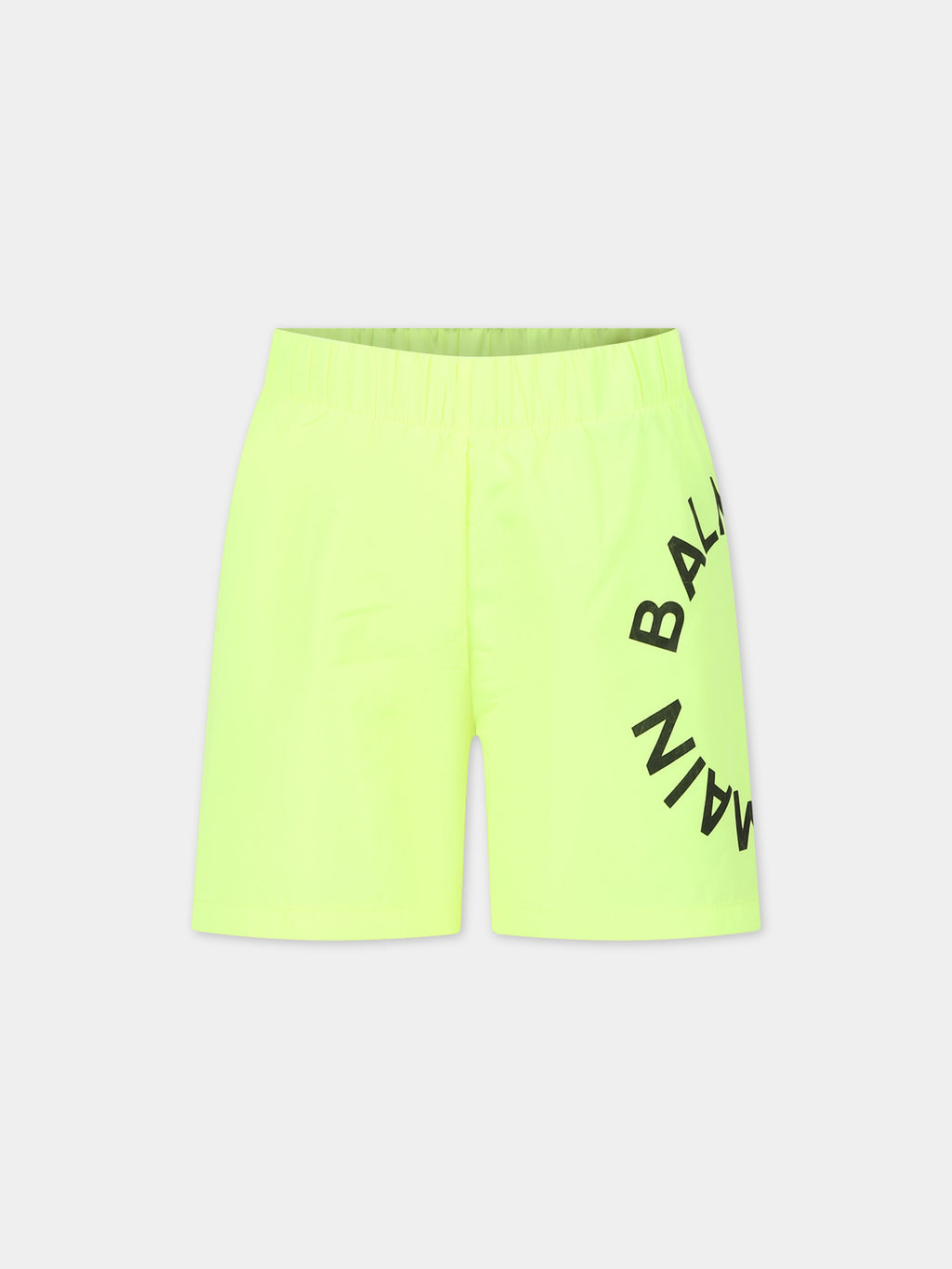 Yellow swim shorts for boy with logo